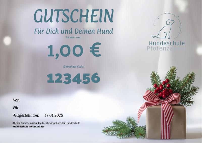 Geschenkgutschein der Hundeschule Pfotenzauber